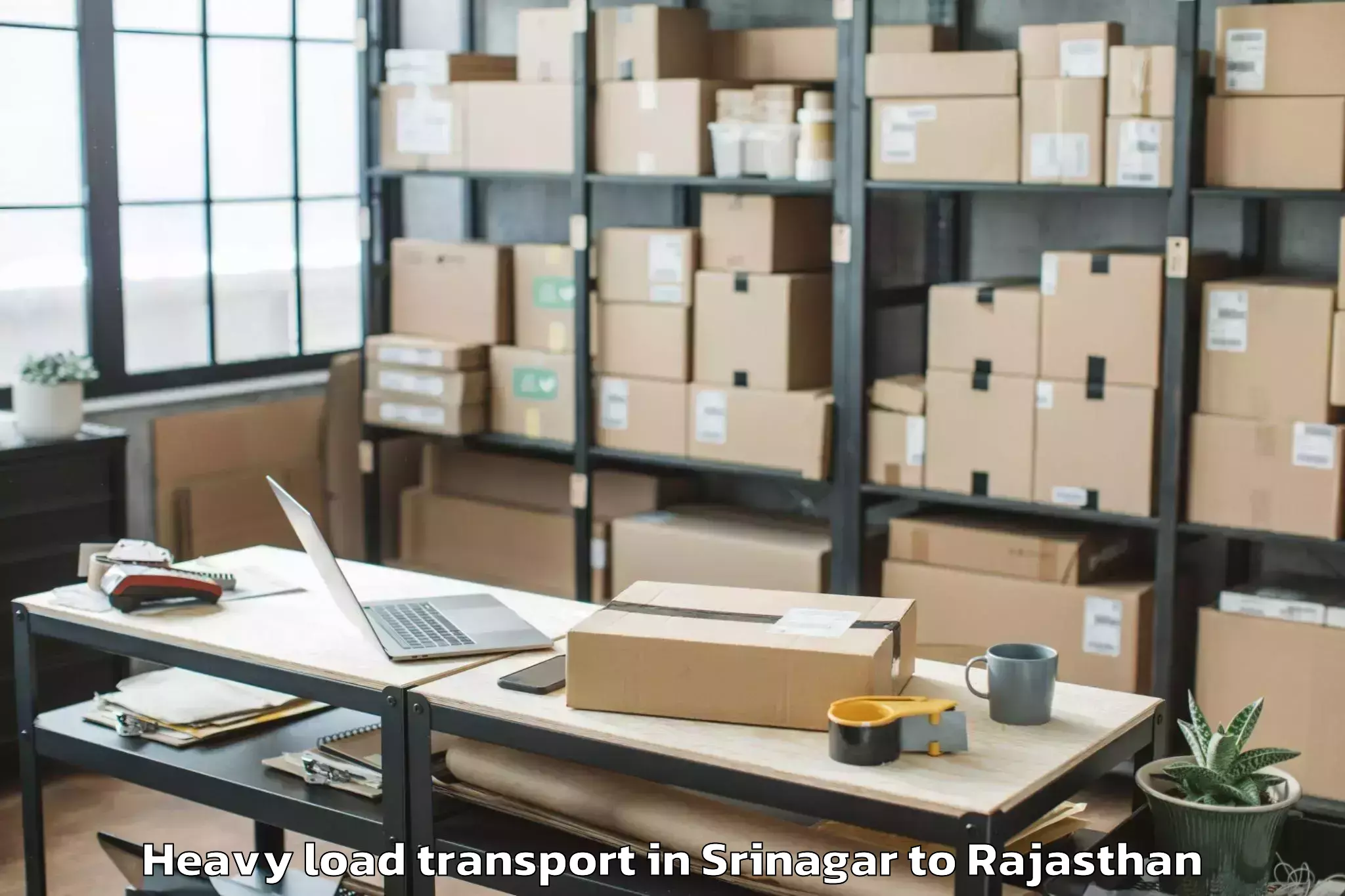 Book Srinagar to Dungarpur Heavy Load Transport Online